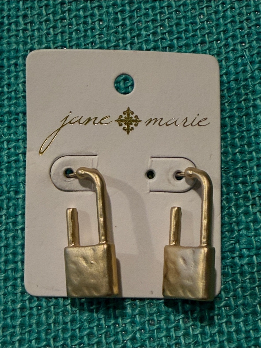 Anne Marie Gold Pad Lock Earrings